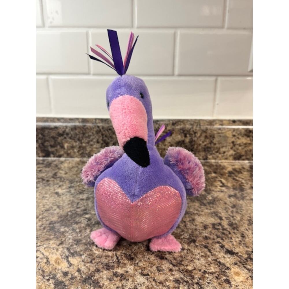 Ganz Webkinz Purple and Pink Plush Plumfadoodle Flamingo HM662